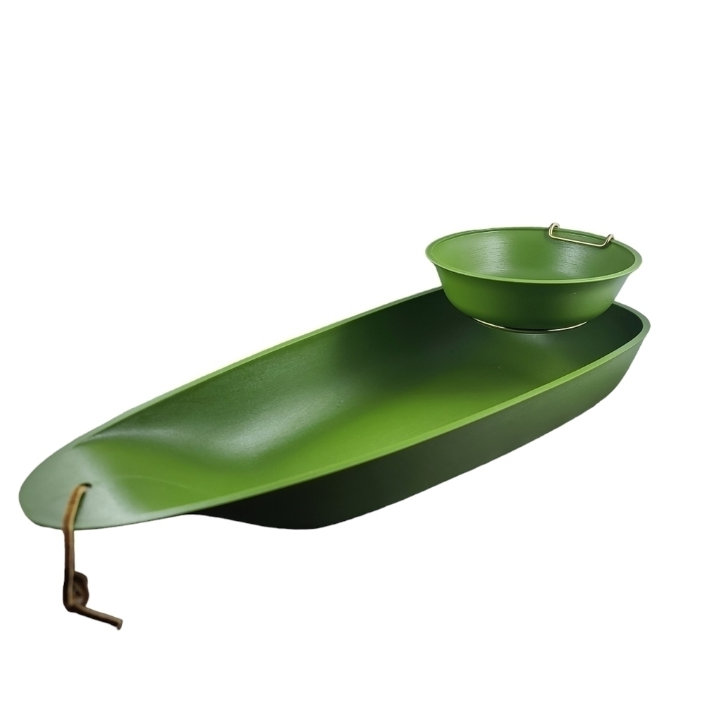 David Douglas Geni MCM Accalac Hard Plastic Green Snack Chip Veg Dip Bowls 60s